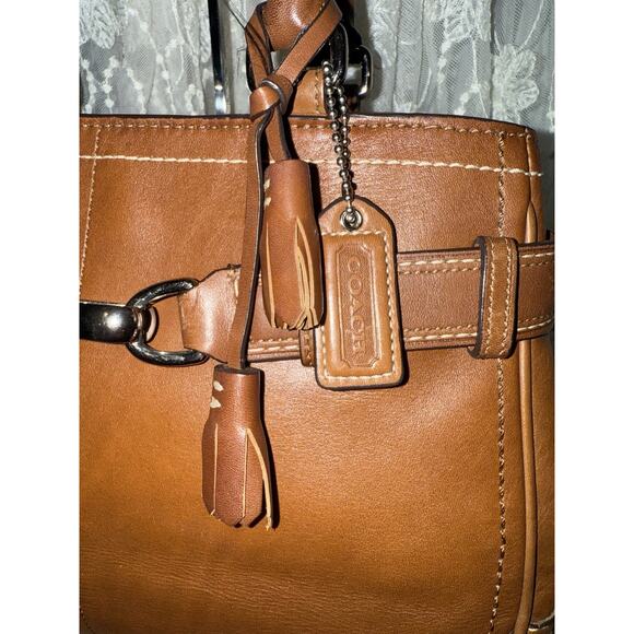 Coach Hampton Medium Tote Handbag in Brown Leather - Picture 4 of 16